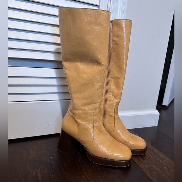 Jonak knee high patent leather boots size 37 women's)
